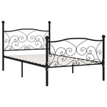 ZNTS Bed Frame without Mattress with Slatted Base Black Metal 90x200 cm 284454