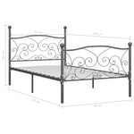 ZNTS Bed Frame Grey Metal 90x200 cm 284461