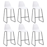 ZNTS Bar Chairs 6 pcs White Plastic 279653