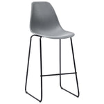 ZNTS Bar Chairs 6 pcs Grey Plastic 279655