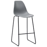 ZNTS Bar Chairs 6 pcs Grey Plastic 279655