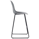 ZNTS Bar Chairs 6 pcs Grey Plastic 279655