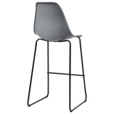 ZNTS Bar Chairs 6 pcs Grey Plastic 279655