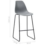 ZNTS Bar Chairs 6 pcs Grey Plastic 279655