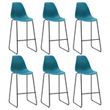 ZNTS Bar Chairs 6 pcs Turquoise Plastic 279656