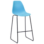 ZNTS Bar Chairs 6 pcs Blue Plastic 279657