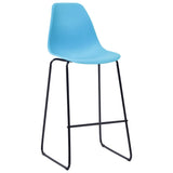 ZNTS Bar Chairs 6 pcs Blue Plastic 279657