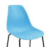 ZNTS Bar Chairs 6 pcs Blue Plastic 279657