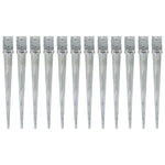 ZNTS Ground Spikes 12 pcs Silver 10x10x91 cm Galvanised Steel 145424
