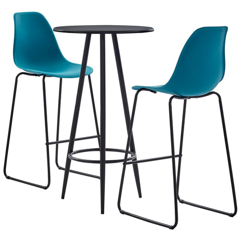 ZNTS 3 Piece Bar Set Plastic Turquoise 279718