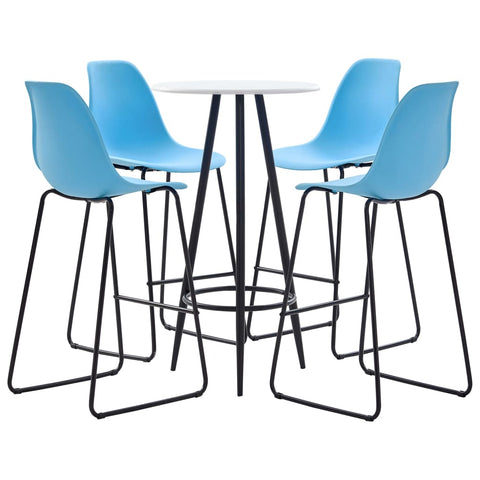 ZNTS 5 Piece Bar Set Plastic Blue 279767