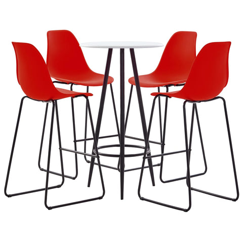 ZNTS 5 Piece Bar Set Plastic Red 279771