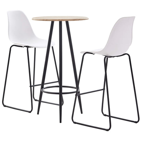 ZNTS 3 Piece Bar Set Plastic White 279804