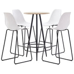 ZNTS 5 Piece Bar Set Plastic White 279805