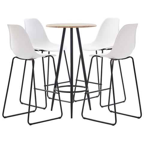 ZNTS 5 Piece Bar Set Plastic White 279805