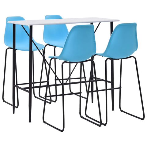 ZNTS 5 Piece Bar Set Plastic Blue 279877