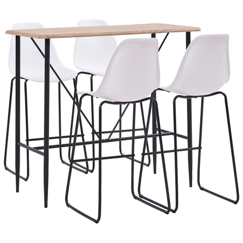 ZNTS 5 Piece Bar Set Plastic White 279896