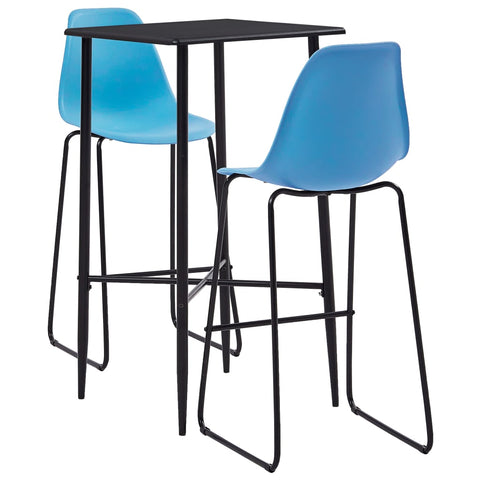 ZNTS 3 Piece Bar Set Plastic Blue 279927