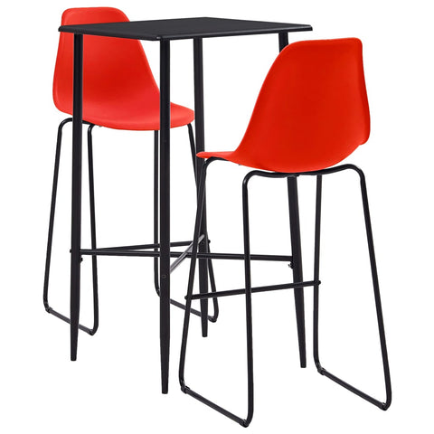 ZNTS 3 Piece Bar Set Plastic Red 279931