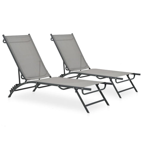 ZNTS Sun Loungers 2 pcs Textilene and Steel 47848