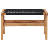 ZNTS Sun Lounger with Footrest Solid Teak Wood and Rope 49368