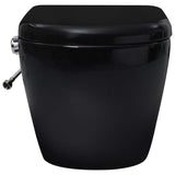 ZNTS Wall Hung Rimless Toilet with Bidet Function Ceramic Black 145782
