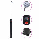 ZNTS Garden Solar Shower Black 215 cm 8 L 92295