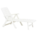 ZNTS Folding Sun Lounger Plastic White 48754