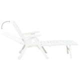 ZNTS Folding Sun Lounger Plastic White 48754