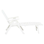 ZNTS Folding Sun Lounger Plastic White 48754