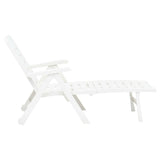 ZNTS Folding Sun Lounger Plastic White 48754