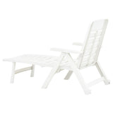 ZNTS Folding Sun Lounger Plastic White 48754