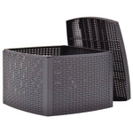 ZNTS Side Table Mocha 54x54x36.5 cm Plastic 48776