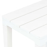 ZNTS Garden Table with 2 Benches Plastic White 48777