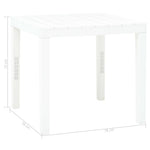 ZNTS Garden Table with 2 Benches Plastic White 48777