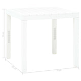 ZNTS Garden Table with 2 Benches Plastic White 48777