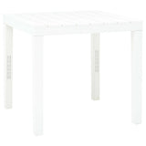 ZNTS Garden Table with 2 Benches Plastic White 48777