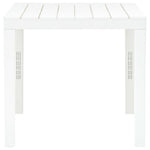 ZNTS Garden Table with 2 Benches Plastic White 48777
