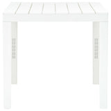 ZNTS Garden Table with 2 Benches Plastic White 48777