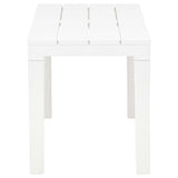ZNTS Garden Table with 2 Benches Plastic White 48777