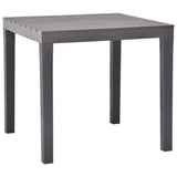 ZNTS Garden Table with 2 Benches Plastic Brown 48779
