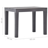ZNTS Garden Table with 2 Benches Plastic Brown 48779