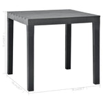ZNTS Garden Table Anthracite 78x78x72 cm Plastic 48784