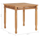 ZNTS Garden Dining Table 80x80x80 cm Solid Teak Wood 49384