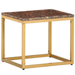 ZNTS Coffee Table Brown 40x40x35 cm Real Stone with Marble Texture 286438