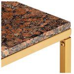 ZNTS Coffee Table Brown 40x40x35 cm Real Stone with Marble Texture 286438