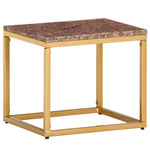 ZNTS Coffee Table Brown 40x40x35 cm Real Stone with Marble Texture 286438