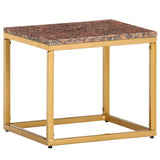 ZNTS Coffee Table Brown 40x40x35 cm Real Stone with Marble Texture 286438
