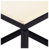 ZNTS Coffee Table White 60x60x35 cm Real Stone with Marble Texture 286439