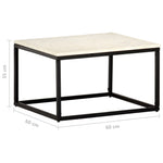 ZNTS Coffee Table White 60x60x35 cm Real Stone with Marble Texture 286439
